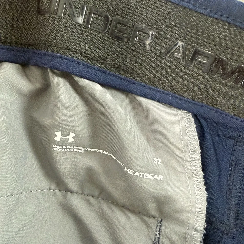 Under Armour Showdown Golf Shorts Mens 32 Navy Blue Nylon Blend HeatGear